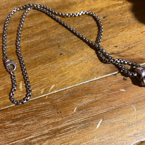 David Yurman Silver & Gold Black Onyx Necklace - Picture 6 of 6